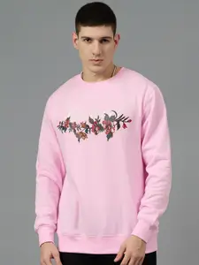 GO DEVIL Men Printed Oversized Sweatshirt