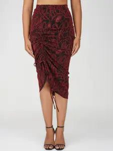 Bindigasm Women Self Design Pencil Knee-Length Skirt