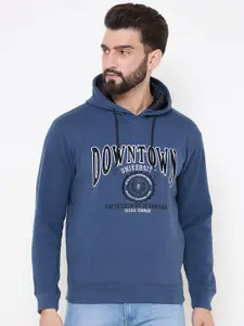 Duke Men Alphanumeric Printed Long Sleeves Hooded Sweatshirt