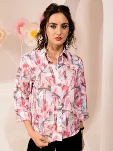 BAESD Women Standard Spread Collar Abstract Printed Casual Shirt