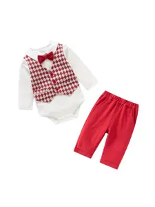 StyleCast x Revolte Boys Shirt Collar Long Sleeves Romper With Trouser With Waistcoat