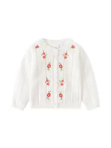 StyleCast x Revolte Girls Floral Embroidered Front-Open Sweaters