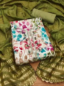 MANVAA Floral Embellished Unstitched Dress Material