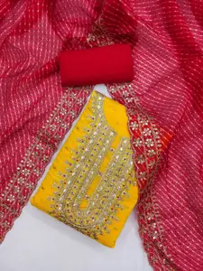 MANVAA Ethnic Motifs Embellished Unstitched Dress Material