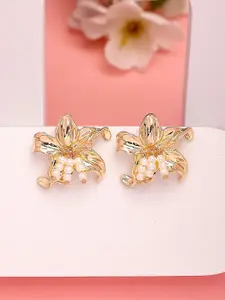 Bohey by KARATCART Gold-Plated Contemporary Studs