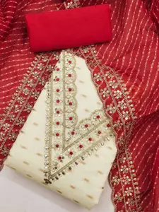 MANVAA Ethnic Motifs Embellished Unstitched Dress Material