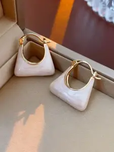 SUBHAGALANKAR Gold-Plated Classic Bag Hoop Earring