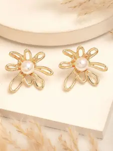 Bohey by KARATCART Gold Plated Contemporary Studs