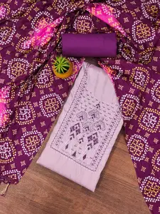 MANVAA  Floral Embellished Sequinned Unstitched Dress Material