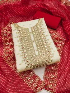 MANVAA Ethnic Motifs Embellished Unstitched Dress Material