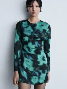 MANGO Printed Sheath Mini Dress