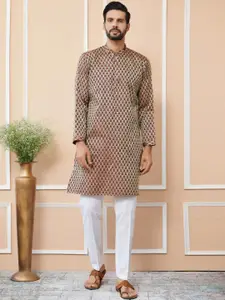 See Designs Ethnic Motifs Woven Design Mandarin Collar Straight Kurta