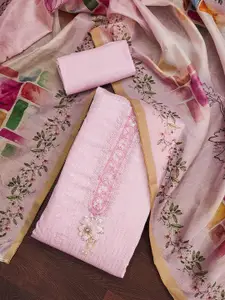 MANVAA Floral Embellished Sequinned Unstitched Dress Material