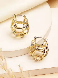 Bohey by KARATCART Gold-Plated Contemporary Hoop Earrings