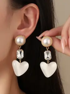 SALTY Contemporary Stone Studded Drop Earrings