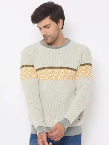 Duke Men Printed Round Neck Long Sleeves Pullover Sweaters