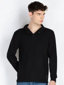 Status Quo Men Solid Polo Collar Cotton T-shirt