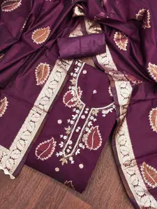 MANVAA Ethnic Motifs Embellished Unstitched Dress Material