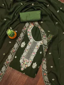 MANVAA Floral Embellished Unstitched Dress Material