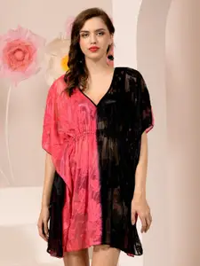 BAESD Women Colourblocked V-Neck Kaftan Dress