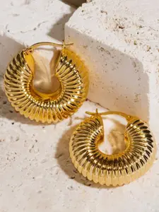 SUBHAGALANKAR Gold Plated Circular Hoop Earrings
