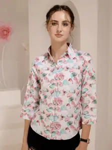 BAESD Women Standard Spread Collar Abstract Printed Casual Shirt