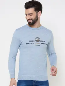 Duke Men Typography Printed Long Sleeves Sweater Vest