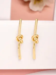 Bohey by KARATCART Gold Plated Contemporary Drop Earrings