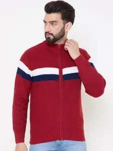 Duke Men Colourblocked Long Sleeves Cardigan