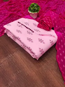 MANVAA Floral Printed Unstitched Cotton Slub Dress Material