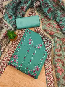 MANVAA Floral Embroidered Unstitched Dress Material