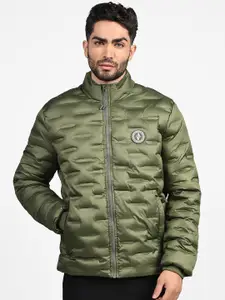 Skechers Men Mock Collar Solid Casual Puffer Jacket
