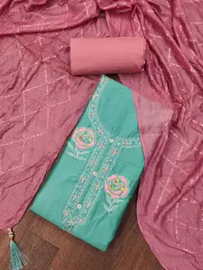 MANVAA Floral Embellished Unstitched Dress Material