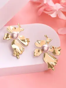 Bohey by KARATCART  Gold Plated Contemporary Drop Earrings