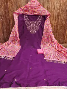 Maroosh Floral Embroidered Beads and Stones Unstitched Dress Material