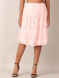 V-Mart Printed Flared Midi Skirt