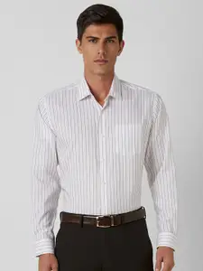 Van Heusen Men Spread Collar Vertical Striped Cotton Formal Shirt