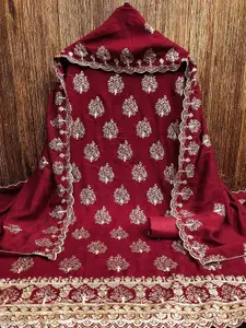 Maroosh Floral Embellished Sequinned Unstitched Dress Material