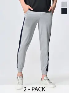 BAESD Men Pack Of 2 Cotton Mid-Rise Joggers