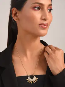 JAYPORE Silver Kundan Studded Necklace