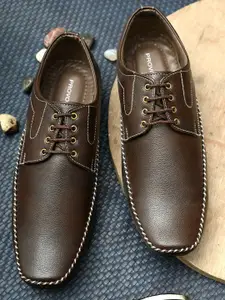 Provogue Men Textured Square Toe Formal Derbys Shoes