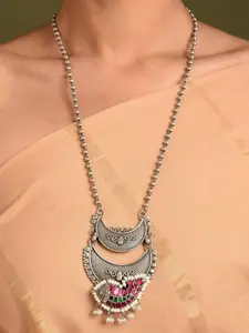 JAYPORE Pure Silver Oxidised Necklace