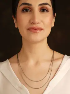 JAYPORE Silver Layered Necklace