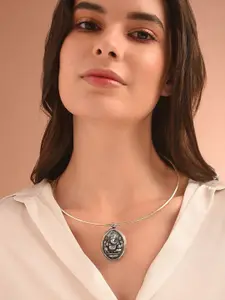 JAYPORE Silver Statement Necklace