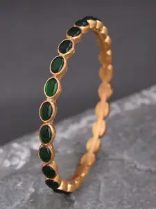 JAYPORE Gold-Plated Artificials Stone Studded Bangle