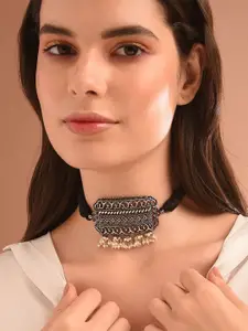 JAYPORE Pure Silver Oxidised Necklace