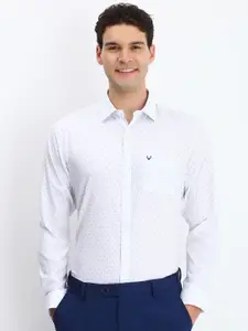 Allen Solly Men Spread Collar Micro Ditsy Printed Cotton Slim Fit Formal Shirt