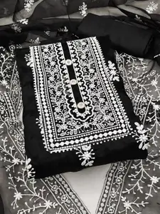 Maroosh Floral Embroidered Organza Unstitched Dress Material