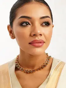 JAYPORE Gold-Plated Stone Studded Necklace