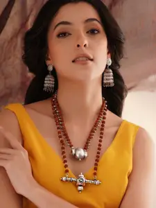 JAYPORE Artificial Beads Studded Necklace